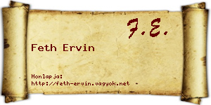 Feth Ervin névjegykártya