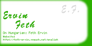 ervin feth business card